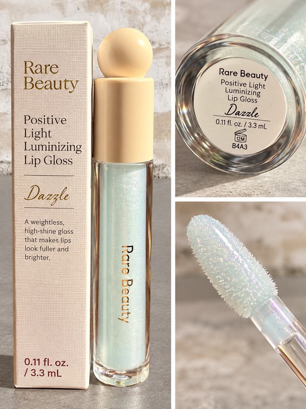 Rare Beauty $20 Positive Light Luminizing Lip Gloss in Dazzle NIB